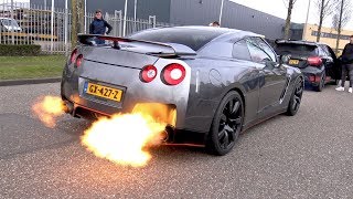 Nissan GTR R35  CRAZY REVS amp FLAMES [upl. by Ecarg]