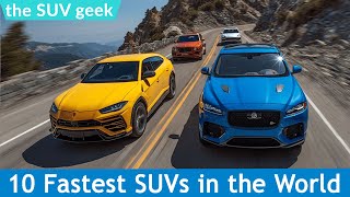 Top10 Fastest SUVs in the World 2021  2022 [upl. by Ainoet]