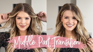 MIDDLE PART TRANSITION  Hair Tutorial ✨ [upl. by Lindly]