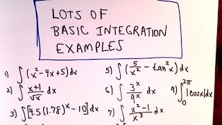 Lots of Basic Antiderivative  Integration  Integral Examples [upl. by Ailekat97]