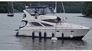 Picking up a mooring buoy with a large motor yacht single handed with Buoycatcher boat hook [upl. by Artek]