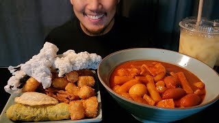 ASMR SPICY TTEOKBOKKI ASSORTED FRIED FOODS BEVERAGE MUKBANG EATING SHOW SOUNDS [upl. by Cowan]