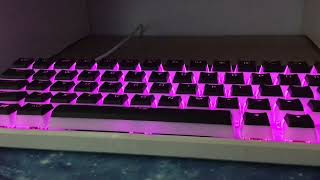 Royal Kludge 61 RK61 With HyperX Pudding Keycaps Blue Switches Sound Test [upl. by Locin]