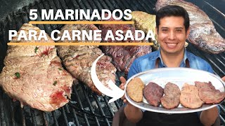 ¿Cómo MARINAR CARNE para ASAR  5 marinados que amarás [upl. by Ecydnarb]