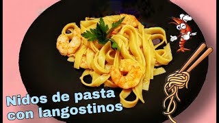 Nidos de Pasta con Langostinos [upl. by Nailuj]