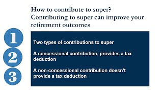 Making contributions to super  Part 1  Concessional Contributions [upl. by Pol]