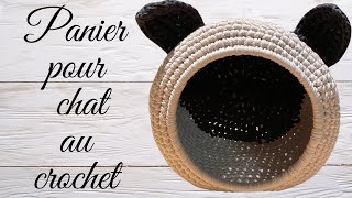 Comment faire un panier pour chat 🐈‍⬛ au crochet  tuto en pas à pas [upl. by Hepsiba]