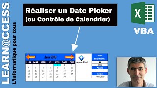 VBA Excel  Comment réaliser un DatePicker ou Contrôle de Calendrier [upl. by Jt606]