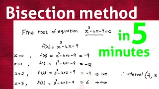 Bisection method  solution of non linear algebraic equation [upl. by Avra]