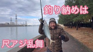 【富山県】釣り納めは尺アジ乱舞【片口緑地公園】 [upl. by Nuahsed]