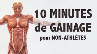 10 minutes de GAINAGE  exercices pour nonathlètes niveau 1  débutant [upl. by Aenaj]