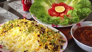 Iranian Barberry Rice With Saffron Zereshk Polo زرشک پلو [upl. by Partridge]