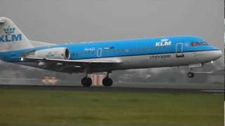 KLM CityHopper Fokker 70 landing Amsterdam Schiphol  5 [upl. by Humo]