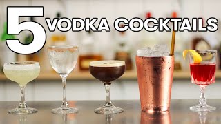 5 x EASY VODKA COCKTAILS part 2 [upl. by Peyter979]