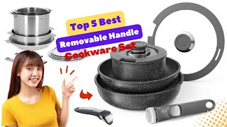 Top 5 Best Detachable Handle Nonstick Cookware Sets  Space Saving Cookware With Removable Handles [upl. by Abbotsen]