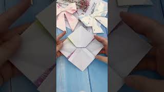 DIY Pretty Bow Ribbon Using Origami Paper OrigamiCrafts DIYBow PaperArt [upl. by Hosea]