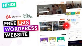 HINDI  How To Create Free LMS WordPress Website with Tutor LMS like Udemy amp Skillshare in 2022 [upl. by Lally]