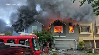 Raw video Townhomes engulfed in flames after small plane crash in Fairview [upl. by Mich]