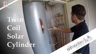 Biomass Boiler Install 60  Fitting Unvented Hot Water Cylinder [upl. by Russi]