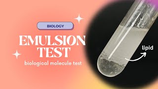 9700 Cambridge International ALevel Biology Lab Emulsion Test  Testing for Lipids ChemPraxis [upl. by Volotta]