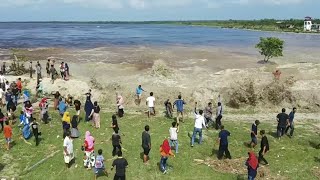 Incredible Tidal Bore Hits Village in Indonesia With Unexpected Power Again Part 2 [upl. by Kcinomod]