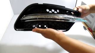 Mercedes Benz W204 OEM Style LED Daytime Running Lights Demostration [upl. by Ahsayn]