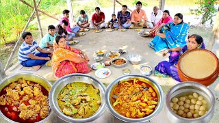 চিকেন কষাদই কাতলাফুলকপি চিংড়ি চাটনিদই মিষ্টি ভাইফোঁটা স্পেশাল রান্না আর খাওয়া [upl. by Yojal]