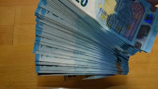 Counting stack of 20 EURO banknotes [upl. by Lihkin]