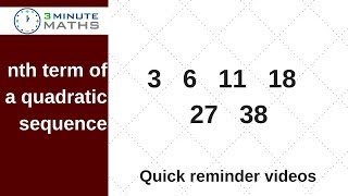 nth term of a quadratic sequence  the easy way  GCSE level 6 [upl. by Aicek137]