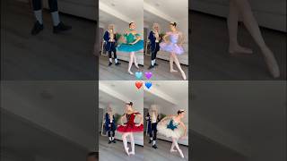 WHICH TUTU IS YOUR FAVORITE 🩵💜❤️💙 dance trend viral funny couple ballet shorts [upl. by Nairb]