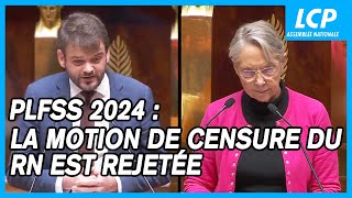 Budget de la sécurité sociale 2024  la motion de censure du RN est rejetée  30102023 [upl. by Aneeg]