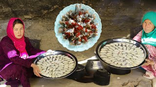 Village Life in Afghanistan  Cooking Traditional Food quotAushak quot Recipe [upl. by Enelime]