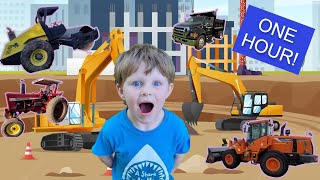 Compilation video Construction Vehicles for Kids  Excavator backhoe tractors skid steers [upl. by Claudianus44]