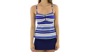 Jag Seaview Stripe Bandeaukini Top  SwimOutletcom [upl. by Nylimaj]