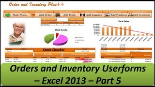 Excel VBA  Orders and Inventory Management  Excel 2013 Part 5 Userforms [upl. by Ehrman]