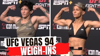 UFC Vegas 94 Official WeighIns Lemos vs Jandiroba [upl. by Ynnattirb]