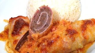 Schinken Hackfleisch Röllchen schnell und einfach selbst gemacht  Rezept Video [upl. by Kingsley]