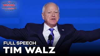 FULL SPEECH Tim Walz talks background freedoms under Harris during keynote DNC address [upl. by Atnod678]