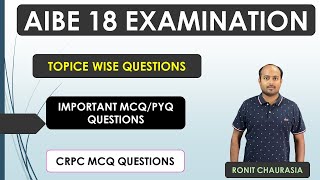 AIBE 18 EXAMTOPIC WISE MCQ QUESTIONSCRPCPART 6 aibeexamxviii aibe aibelatestupdate [upl. by Nickles938]