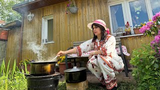 Cooking persian Barberry rice with chicken very delicious food on fire [upl. by Skees344]