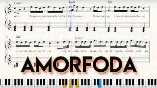 quotAmorfodaquot  Partitura Sheet Music  Piano Tutorial  Bad Bunny  George Vidal [upl. by Relyhs552]