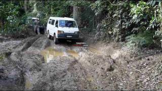 4wd L300 van slipping through some mud [upl. by Atterys]