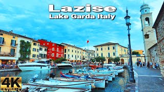 Lazise Lake Garda Italy Walking tour in Stunning 4k 60 Fps  Lake Garda Beautiful Villages [upl. by Cohleen]