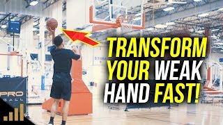 How to Build Your WEAK HAND in Basketball Shooting and Finishing Drills [upl. by Merat]