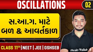 OSCILLATIONS 02  સઆગ માટે બળ amp આવર્તકાળ  Physics  Class 11thJEENEETGSHSEB [upl. by Harberd]