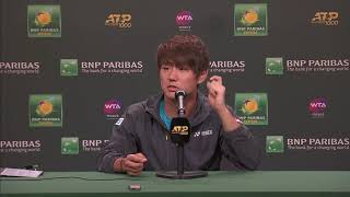 Yoshihito Nishioka PreMatch Press Conference at the BNP Parabis Open [upl. by Ardyth925]