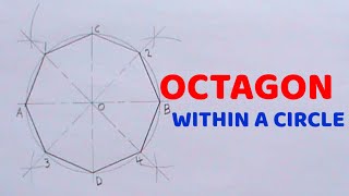 HOW TO DRAW AN OCTAGON WITHIN A GIVEN CIRCLE  Technical drawing  Basic tech [upl. by Nahtnanhoj56]