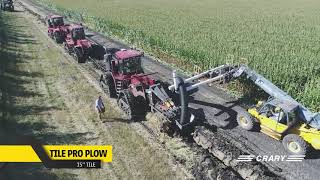 Crary® Tile PRO® Plow Laying 15 Inch Tile [upl. by Clellan]