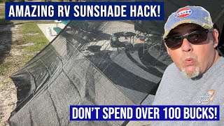 AMAZING RV AWNING SUNSHADE HACK DONT PAY 100 OR MORE [upl. by Obellia523]