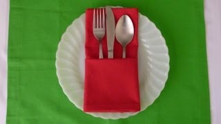 Napkin Folding  Basic Pouch [upl. by Oirelav]